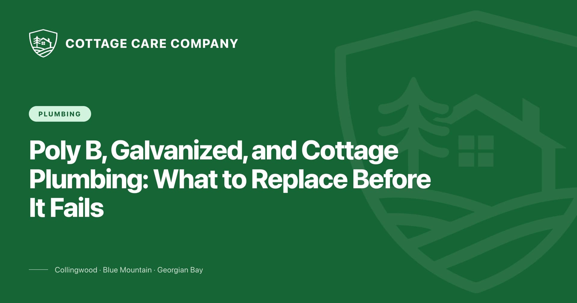 Poly B, Galvanized, and Cottage Plumbing: What to Replace Before It Fails — Cottage Care Company blog